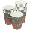 Disposable Cups Straws 32 Pcs Ice Cream Christmas Paper Coffee Glass Banquet Drinking Glasses Business Office Thicken