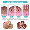 Wigs Short Hair Afro Kinky Curly Wigs With Bangs For Black Women Cosplay Lolita Synthetic Natural Blonde White Pink Blue Green Wig