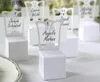 Basit ve zarif beyaz düğün şeker kutuları çikolata kutusu beyaz sandalye hediye kutuları boş isim kartları
