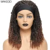 Peruki 12 -calowe dreadlock Curly Peruka Krótka syntetyczna skręcanie włosów 1b 27 30 robak Ombre brązowy faux locs szydełka peruka włosów afro kręcone włosy