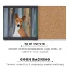 Tapis de table en forme de chien Basenji, sous-verres en céramique (carrés), ensemble pour boissons, support de tasse à café