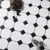 Azulejo de piso pequeño a cuadros blanco y negro 300*300 azulejo de pared de cocina y baño simple europeo azulejo de piso a cuadros 300