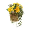 Decorative Flowers Flower Basket Wreath Front Door Greenery Leaves Artificial Hanger For Porch Home Decor Festival