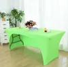 Wedding Spandex Table Cloth Cover Rectangular Lycra One Side Open el Banquet Birthday Party Show Decoration Nice Look Design 240322