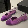 Nya ankomst kvinnor slingback sandaler runda stängd tå banan designer platt med slip på 2024 nya färger kvinnor klär designer sandaler