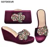 Dress Shoes Elegant Italian And Bags Matching Set With Appliques Wedges For Women Wedding Bride Slip On High Heels Pumps