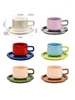 Muggar Nordic Party Non-Disposable Table Seary Tea Cup Set Ceramic Coffee With Saucer Blandade färger eftermiddag för par