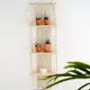 Tapissries 3 Tier Macrame Wall Hangings Shelf Natural Cotton Hanging Ornament Woven Rope Holder For Bovroom Bookhelf Home Decorative Piece