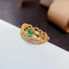 Cluster Rings MeiBaPJ Natural Small Square Emerald Fashion For Women Real 925 Sterling Silver Charm Fine Wedding Jewelry