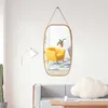 Kreatywny okrągłe lustro zamontowane na ścianie lustro łazienkowe prostokątny pełnometrażowy lustro kosmetyczne bambus proste wiszące lustro