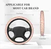 Couvre-volant Vintage Rose Fleur Mignon Auto Couverture Universelle 15 pouces Accessoires De Voiture Protecteur Pour Femmes Hommes Fit La Plupart Des Véhicules