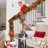 Fleurs décoratives 2,7 m guirlande de fleurs en rotin artificiel multicolore luxe couronne de Noël pendentif festival de Noël maison bricolage décoration