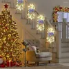 Juldekorationer swag kranshängen ledande lampor atmosfär dekorativ girland prydnad trim dörr fönster dekoration
