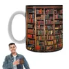 Muggar 3D Bookhelf Mug Creative Ceramic Water Cup med handtagsbibliotekshyllan Space Book Lovers kaffefödelsedag Julpresent