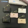 Bolsa de llaves de diseñador unisex con cremallera Mini billeteras Monedero Titular de la tarjeta de crédito Llaveros de cuero de moda 5 colores