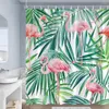 Cortinas de ducha Planta Verde Tropical Crutain Palm Banana Tree Hoja Hawaii Jungle Arte botánico Decoración de baño de verano