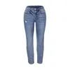 Kadınlar Kot pantolon tek göğüslü sokak kıyafeti yüksek bel pantolon kadın kalem mavisi 2024 sonbahar denim sıska pantolon