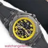 AP Relógio de Pulso Cronógrafo Royal Oak Offshore Série 42mm Máquinas Automáticas 26176FO Forjado Carbono Bumblebee Relógio Esportivo Masculino