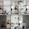 Pencere Çıkartmaları Özel Boyut Cam Folyo Elektrostatik Çin Mürekkep Boyama Stili Kapı Dolabı El İşi için Çıkarılabilir Tort Film