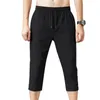 Męskie spodnie 2024 Letni moda mężczyźni długie szorty Fit Fit Slim Elastic Sports Nylon 3/4 długość spodnie Pantelones Hombre Jogger