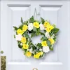 Decorative Flowers Valentine's Day Love Wreath Wholesale Yellow And White Imitation Romantic Qixi Decorations Courtship Scene Layout