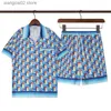 Camisas casuais masculinas 23ss conjunto de venda quente camisas masculinas nova casa esportes jogging camisa curta havaiana t240402