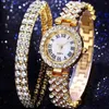 Montres-bracelets 2024 Montres de luxe Femmes Diamant Strass Mode Élégante Montre-Bracelet Montre À Quartz Dames Horloge Pour Fille Relogio Feminino