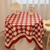 Table Cloth Checkerboard Checkered Round Nordic Style Light Luxury High-end Sense Dining Fabric Tea D5R2407