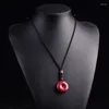 Colliers de pendentif réel Collier de boucle de sécurité Natural Cinnabar Collier pour femmes