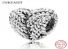 Estilo novo bonito 925 prata esterlina natural marca contas, outono colheita trigo coração ajuste pulseira encantos jóias8594121