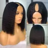 Wigs V Shape Wigs No Leave Out No Glue Yaki V Part Short Bob Wig Synthetic Straight Wigs For Black Women Daily Use