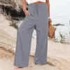 Pantalon femme Y2K 2024 printemps été couleur unie femmes avec poches taille haute lâche à lacets femme cheville pantalons de survêtement streetwear