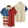 New Mens Casual Shirt 3D Digital Print American Flag Independence Day {Catégorie}