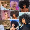 Perücken lockige Afro -Perücken für schwarze Frauen kurze versaute lockige Perücken mit Pony 12 -Zoll braune Afro Haar Synthetische Faser Glulose Cosplay Haare