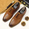 Dress Shoes Luxury Men Oxford Genuine Cow Leather Handmade Fashion White Formal Wear Man Wedding Office Pointed Toe Lace Up