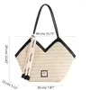 Kvällspåsar väver Tote Female Bohemian Shoulder For Women Spring Summer Beach Straw Handväskor Casual Lady Travel Shopping