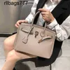 Designer Platinum Leather Handbag BK Fashion Bag Women 2024 Litchi Mönster 30 cm Texture Womens Single Shoulder Hand Messenger