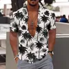 Camisas casuais masculinas verão coco árvore para homens 3d impresso camisa havaiana e mulheres praia manga curta tops unisex blusa camisa