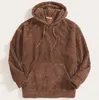 Top Selling Mens Sweater Thickened Corduroy Long Sleeve Solid Kangaroo Pocket Shoulder Hoodie 240321