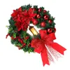 Decorative Flowers Garland Lights Christmas Wreath Xmas Window Ornament Hanging Plastic Wall Store