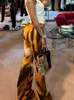 Calças femininas Sisterlinda Tiger Imprimir Y2K Mulheres Retas Tendência Skinny Elástica Cintura Alta Cintura Selvagem Senhora Calças Básicas Streetwear 2024