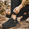 Sapatos casuais caminhada ao ar livre homens tênis rendas até couro de alta qualidade à prova dwaterproof água homem caminhadas moda escalada inverno trekking