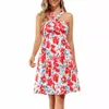 2024 New Summer Fashion Printing Dresses Sleeveless Sexy Short Beach Dresses For Women