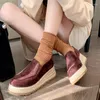 Casual Shoes Handmade Straw Platform Flats Slip On Brown Suede Sneakers Black Tenis 2024 Zapatillas Femmes Lady Loafers