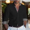 Camisas casuais masculinas camisa de vestido de luxo novo masculino de luxo de manga comprida Casual Slim Fit Muscle Button Shirt Plus Tamanho S-6xl Ultra Fin Shirt Fabric macio 240402