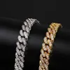 Hip Hop Jewelry Womens 12mm Silver Cuban Link Chain Necklace Micro Pave Bling CZ Single Row Zircon cuban link chain for Gift