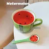 Mugs Little Red Book Same Watermelon Cup Women's High Beauty Ceramic Creative Fruit Cool Mug Coffee In Summer