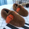 Casual Shoes Real Women Flats Winter Warm Flat Woman Outside Loafers Espadrilles Ladies Driving Moccasins