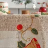 Tafelkast kerstklokken kanten tafelkleed huis rood wasbare wastafel deksel voor feest picknick diner decor