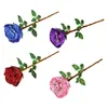 Fleurs décoratives Saint Valentin Cristal Rose Fleur Anniversaire Mariage Table Parure Décor À Collectionner Pour Papa Amoureux Mari Femmes